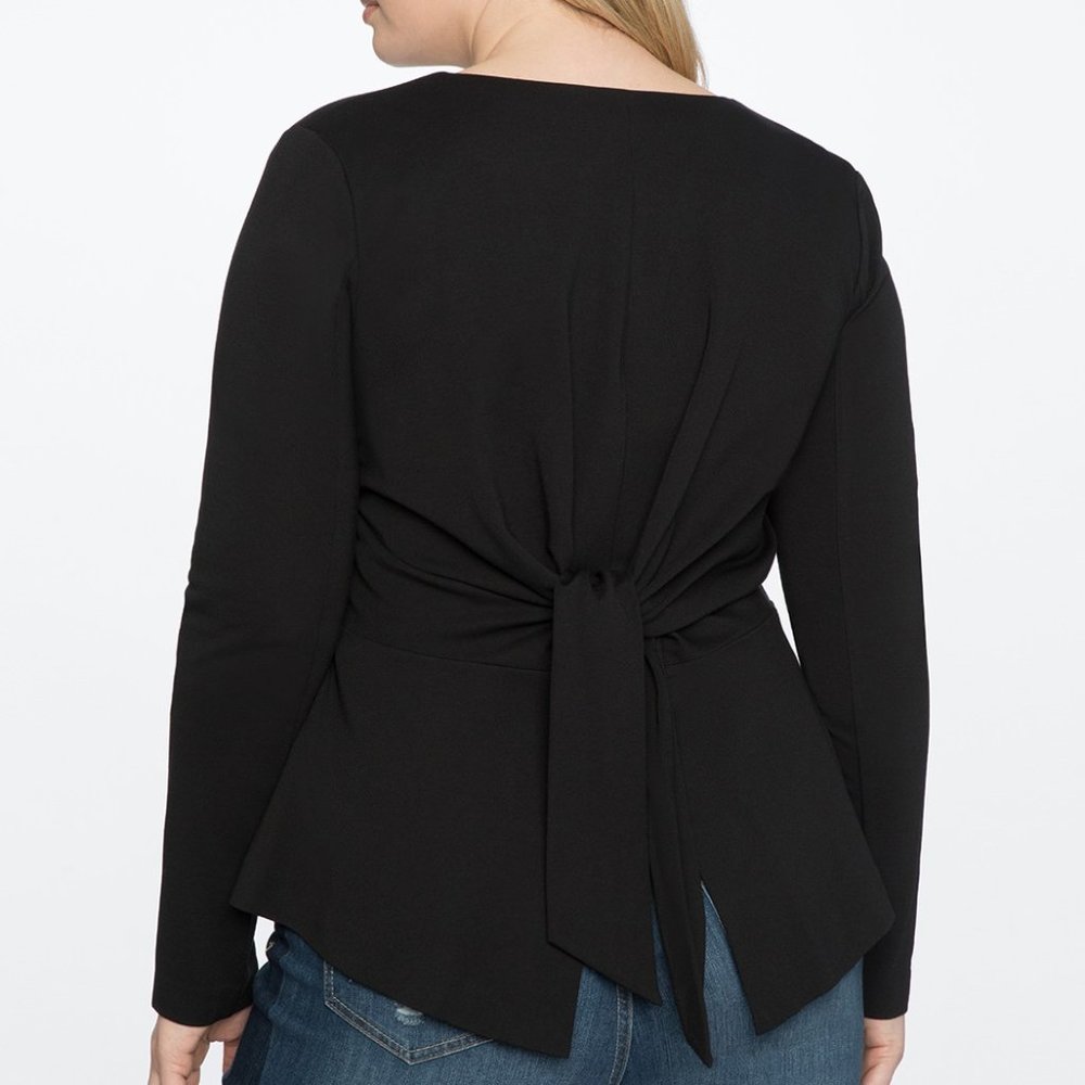 COPY - Eloquii Tie Detail Jacket - Picture 2 of 3
